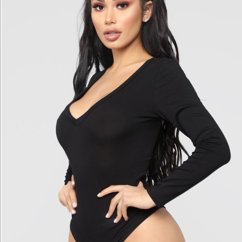 Fashion nova black bodysuit brand new! SZ 1X
